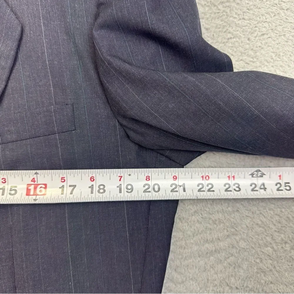 Holland & Sherry Savile Row Blazer Mens 42R Blue Bespoke Vintage USA Made Wool